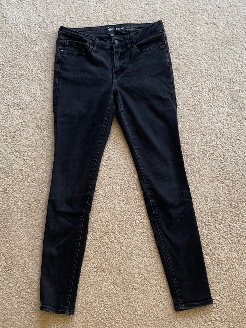 GAP Black Washed Legging High Stretch Jeans 28R